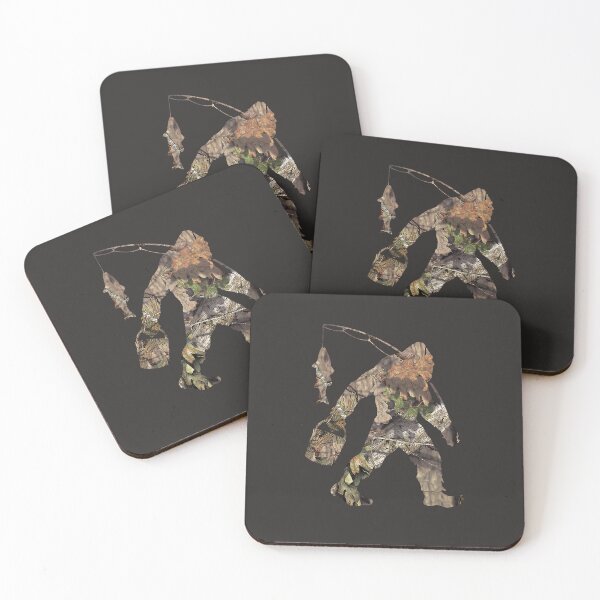Item preview, Fishing Bigfoot Carrying Fishing Pole Camo Sasquatch  designed and sold by SylvieDeniger.
