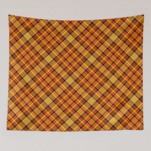 Item preview, Orange and black tartan plaid pattern designed and sold by Osting.