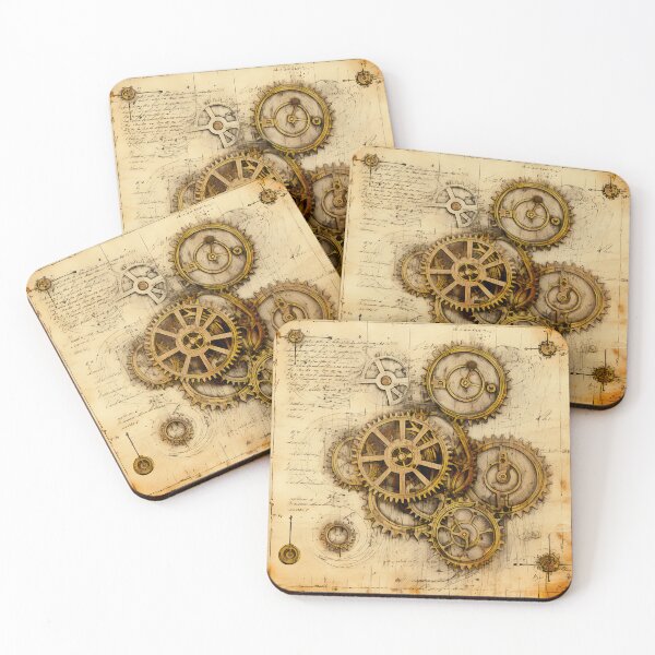 Item preview, Old Gears Drawings and Design on old Manuscript  designed and sold by BrandonArtWorld.