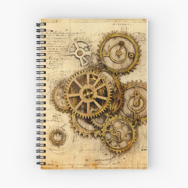 Item preview, Old Gears Drawings and Design on old Manuscript  designed and sold by BrandonArtWorld.