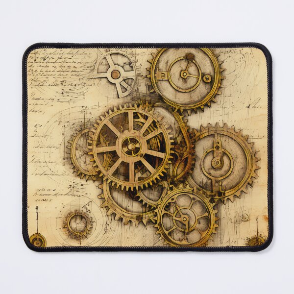 Item preview, Old Gears Drawings and Design on old Manuscript designed and sold by BrandonArtWorld.