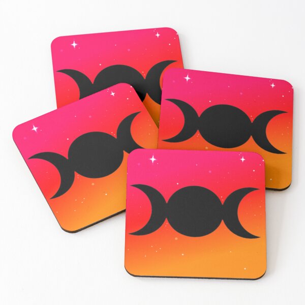 Item preview, Triple Moon Goddess Sunrise and Sunset Ombre Hot orange and red Colors designed and sold by Vicki Noble Art.