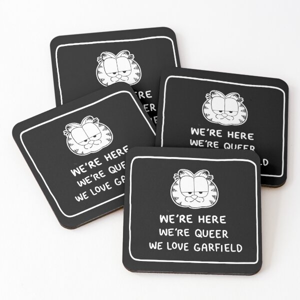 Item preview, We're Here, We're Queer, We Love Garfield (Goth) designed and sold by Melanie Westfall.