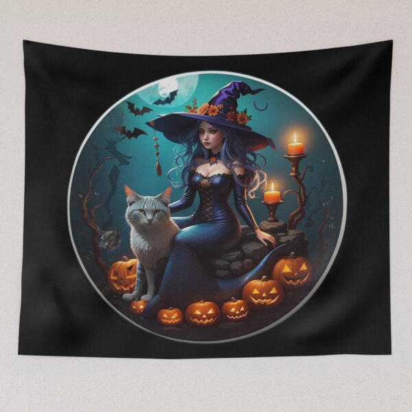 Item preview, Haunted Cat Circle and Gothic Mermaid   designed and sold by SirenasWorld.
