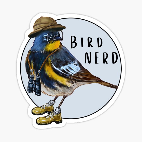 Item preview, Bird Nerd Yellow-rumped Warbler designed and sold by AntlerAndOak.