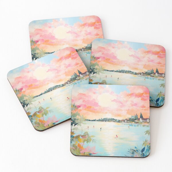 Item preview, Beach Water Sport Scene: Palm Tree Ocean Oasis designed and sold by Lovegrass Prints.