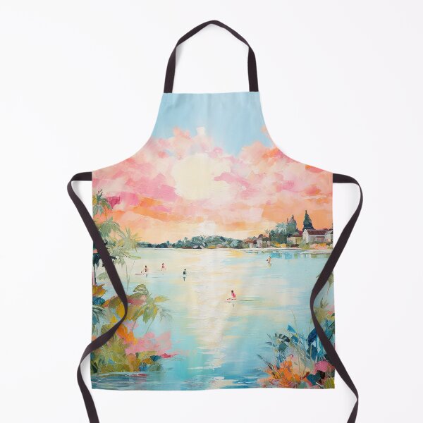 Item preview, Beach Water Sport Scene: Palm Tree Ocean Oasis designed and sold by Lovegrass Prints.