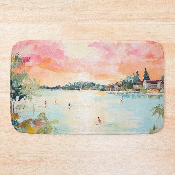 Item preview, Beach Water Sport Scene: Palm Tree Ocean Oasis designed and sold by Lovegrass Prints.