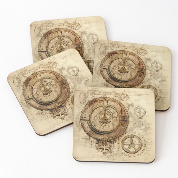 Item preview, Old Gears Drawings and Design on old Manuscript  designed and sold by BrandonArtWorld.