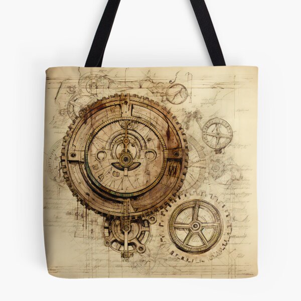 Item preview, Old Gears Drawings and Design on old Manuscript  designed and sold by BrandonArtWorld.