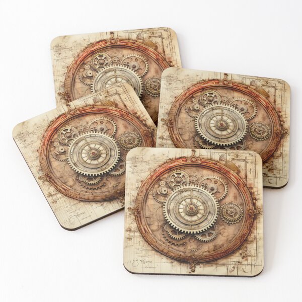 Item preview, Old Gears Drawings and Design on old Manuscript  designed and sold by BrandonArtWorld.