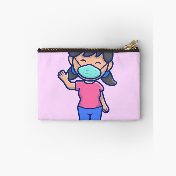 Item preview, Safety Chic: Cute Girl Wearing Medical Mask Cartoon designed and sold by hjian8219.