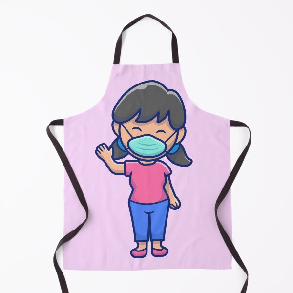 Item preview, Safety Chic: Cute Girl Wearing Medical Mask Cartoon designed and sold by hjian8219.