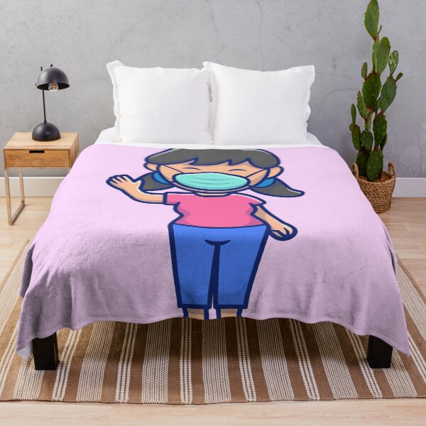 Item preview, Safety Chic: Cute Girl Wearing Medical Mask Cartoon designed and sold by hjian8219.