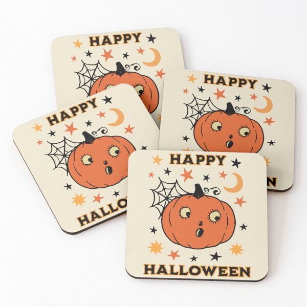 Item preview, Vintage Happy Halloween Folk Art Retro Jack O Lantern Pumpkin designed and sold by PUFFYP.