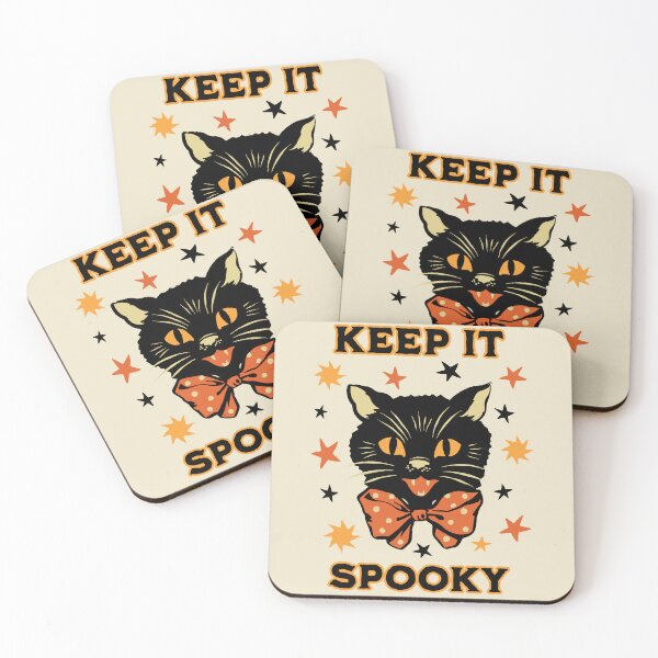 Item preview, Vintage Halloween Black Cat Keep it Spooky Retro Folk Art designed and sold by PUFFYP.