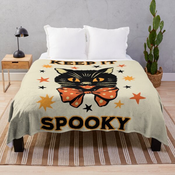 Item preview, Vintage Halloween Black Cat Keep it Spooky Retro Folk Art designed and sold by PUFFYP.