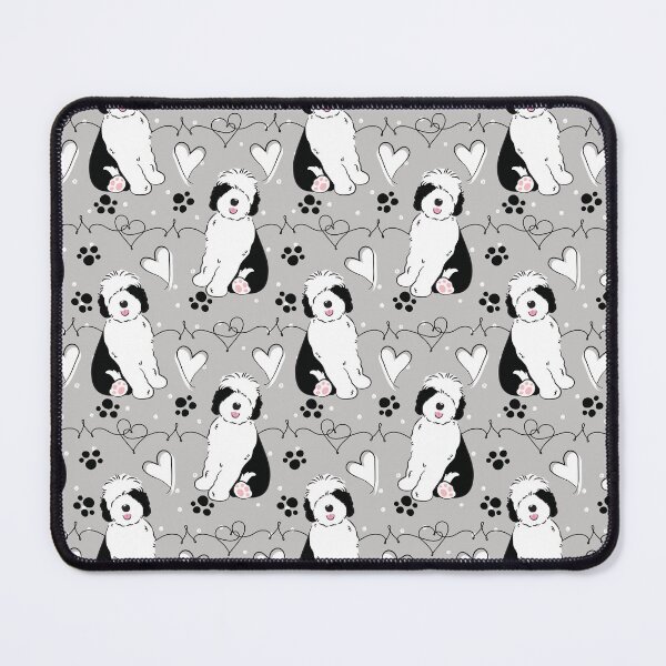 Item preview, LOVE Black White Sheepadoodle Puppy 5 designed and sold by Lulupainting.