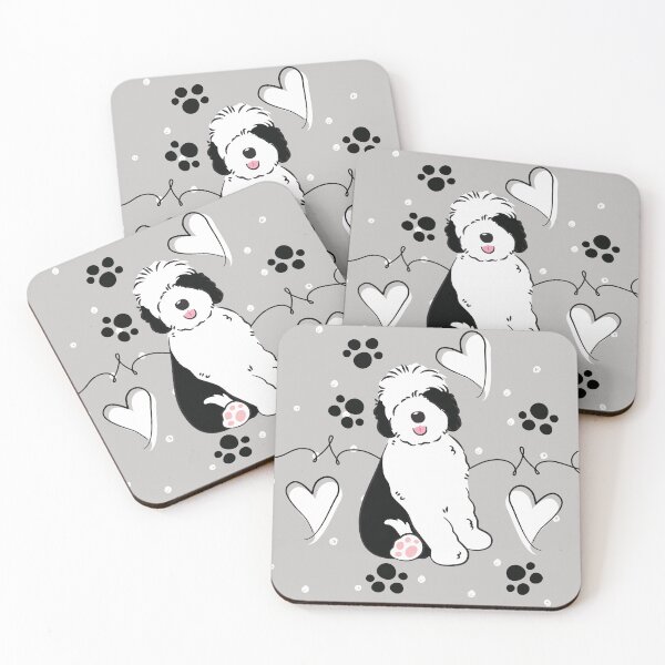 Item preview, LOVE Black White Sheepadoodle Puppy 5 designed and sold by Lulupainting.