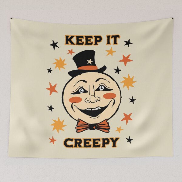 Item preview, Vintage Halloween Man in the Moon Keep it Creepy Retro Folk Art designed and sold by PUFFYP.