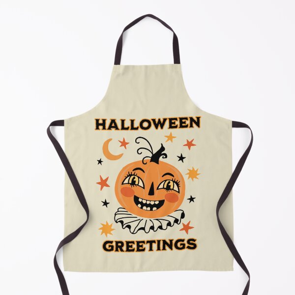Item preview, Vintage Halloween Greetings Folk Art Retro Jack O Lantern Pumpkin designed and sold by PUFFYP.