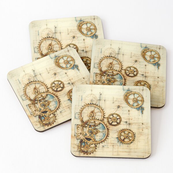 Item preview, Old Gears Drawings and Design on old Manuscript  designed and sold by BrandonArtWorld.