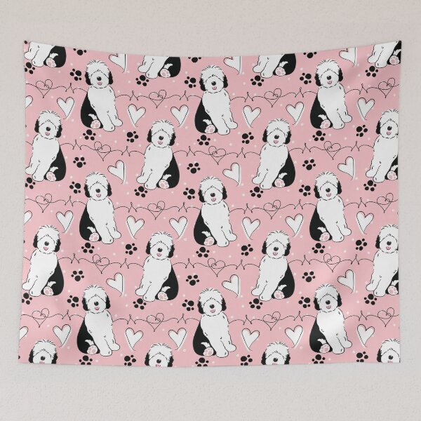 Item preview, LOVE Black White Sheepadoodle Puppy 7 designed and sold by Lulupainting.