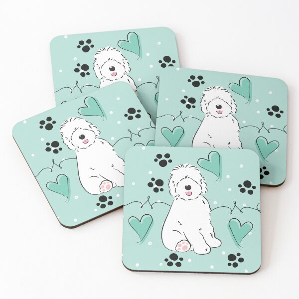 Item preview, LOVE White Sheepadoodle Puppy  designed and sold by Lulupainting.