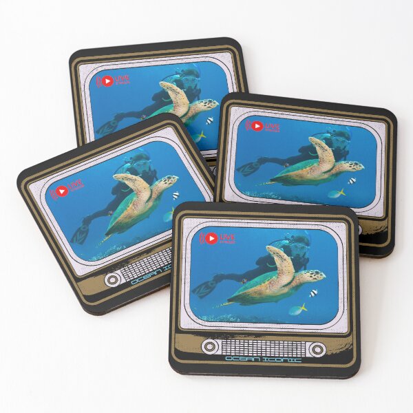 Item preview, Retro TV Live Stream Diving With Sea Turtle  designed and sold by OceanIconic.