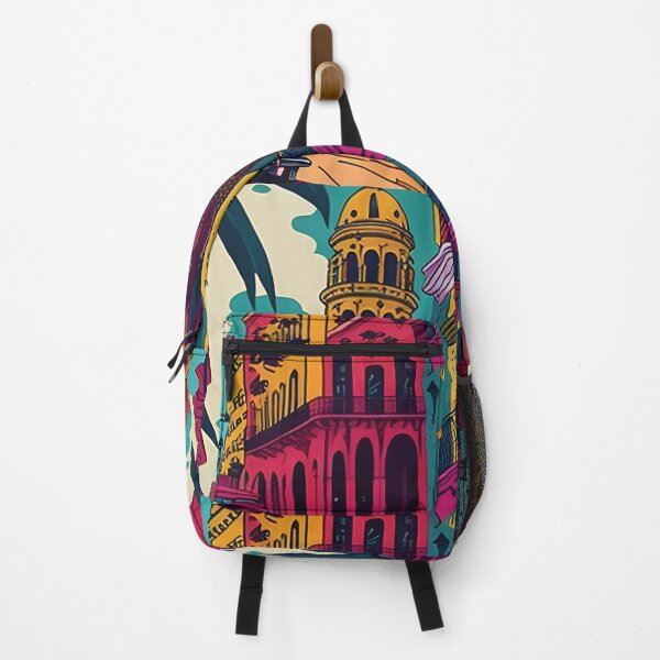 Item preview, Artistic Colorful Illustration of a street in Havana Cuba designed and sold by Rhu Creations.