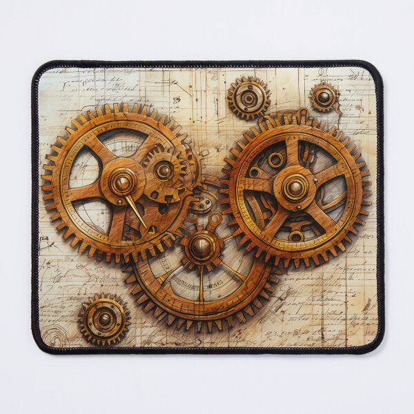 Item preview, Old Gears Drawings and Design on old Manuscript designed and sold by BrandonArtWorld.