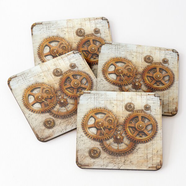 Item preview, Old Gears Drawings and Design on old Manuscript  designed and sold by BrandonArtWorld.