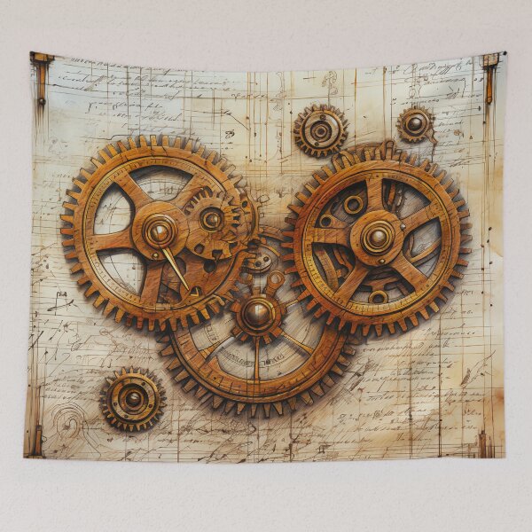 Item preview, Old Gears Drawings and Design on old Manuscript  designed and sold by BrandonArtWorld.