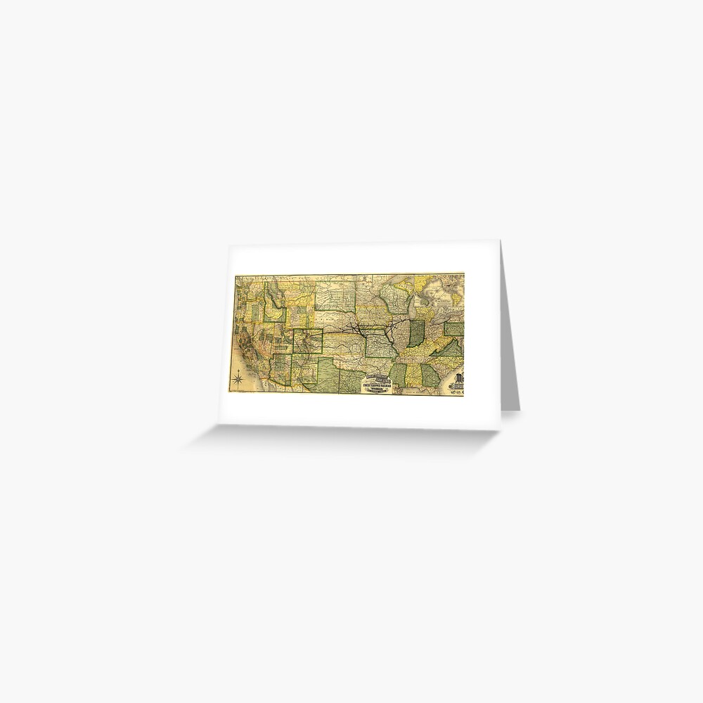 "Map of the Burlington & Missouri River Railroad (1882)" Greeting Card by allhistory Redbubble