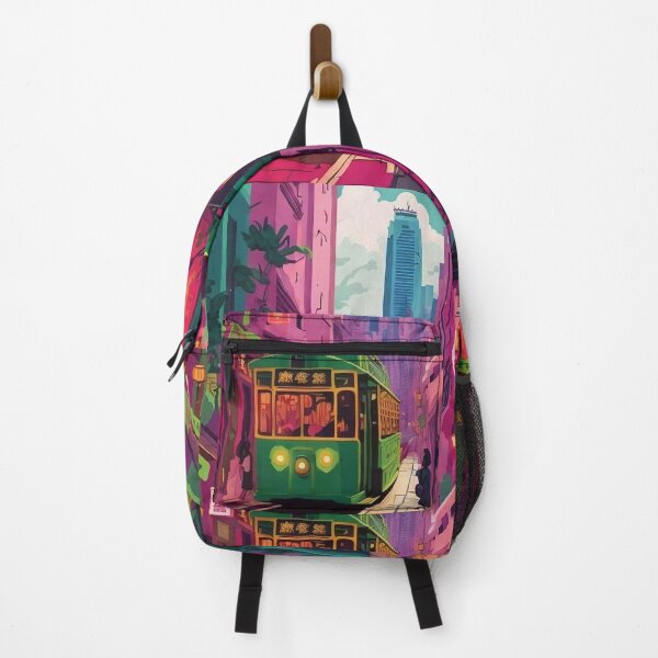 Item preview, Artistic Colorful Illustration of a street in Hong Kong designed and sold by Rhu Creations.