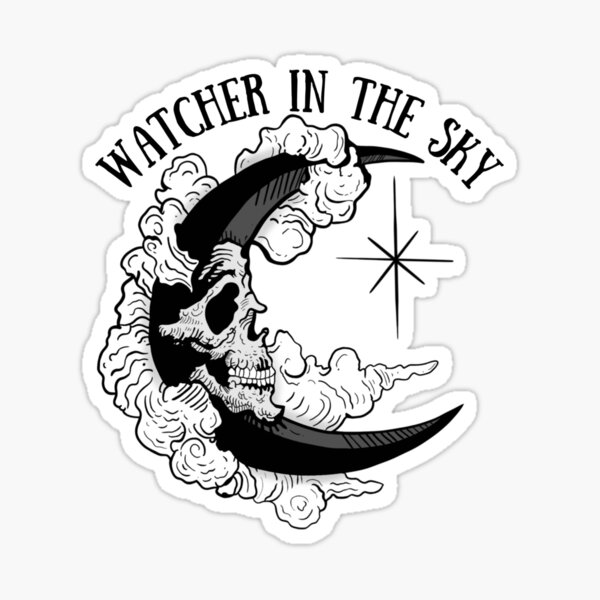 Watcher In The Sky - Moon Design  Sticker