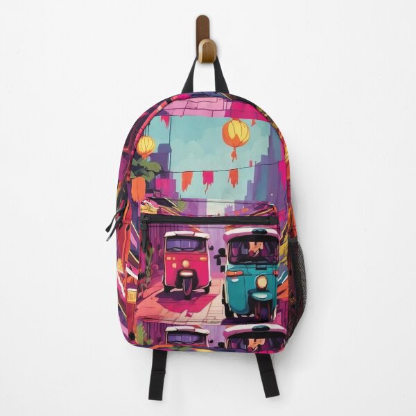 Item preview, Artistic Colorful Illustration of a street in Bangkok designed and sold by Rhu Creations.
