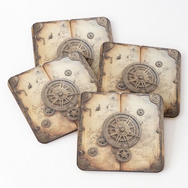 Item preview,  Old Gears Drawings and Design on old Manuscript  designed and sold by BrandonArtWorld.