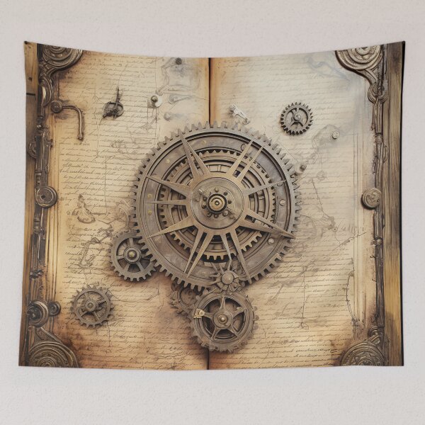 Item preview,  Old Gears Drawings and Design on old Manuscript  designed and sold by BrandonArtWorld.