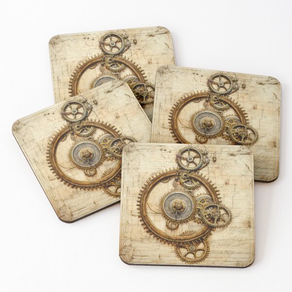 Item preview, Old Gears Drawings and Design on old Manuscript  designed and sold by BrandonArtWorld.
