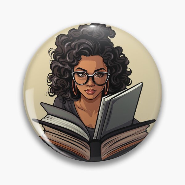 Item preview, Beautiful Bookworm Scholarly Black Girl in a Stack of Books Light Academia Smart Girl Magic Study Buddy designed and sold by Vicki Noble Art.