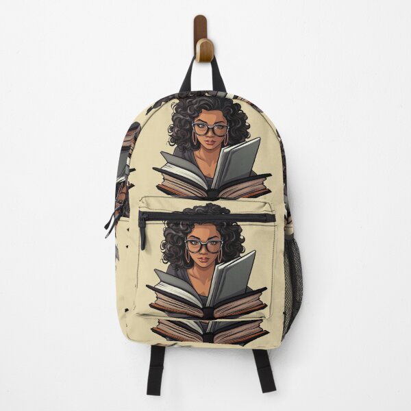 Item preview, Beautiful Bookworm Scholarly Black Girl in a Stack of Books Light Academia Smart Girl Magic Study Buddy designed and sold by Vicki Noble Art.