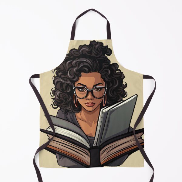 Item preview, Beautiful Bookworm Scholarly Black Girl in a Stack of Books Light Academia Smart Girl Magic Study Buddy designed and sold by Vicki Noble Art.