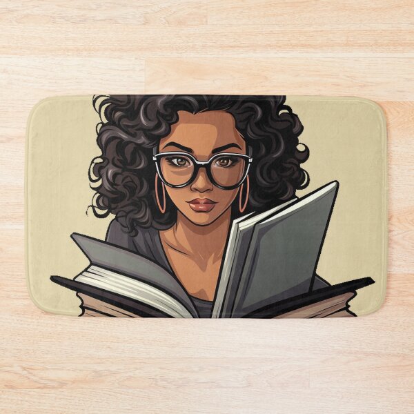Item preview, Beautiful Bookworm Scholarly Black Girl in a Stack of Books Light Academia Smart Girl Magic Study Buddy designed and sold by Vicki Noble Art.