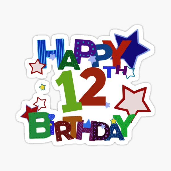 Number 12 (Vintage White) 12th Birthday' Sticker | Spreadshirt