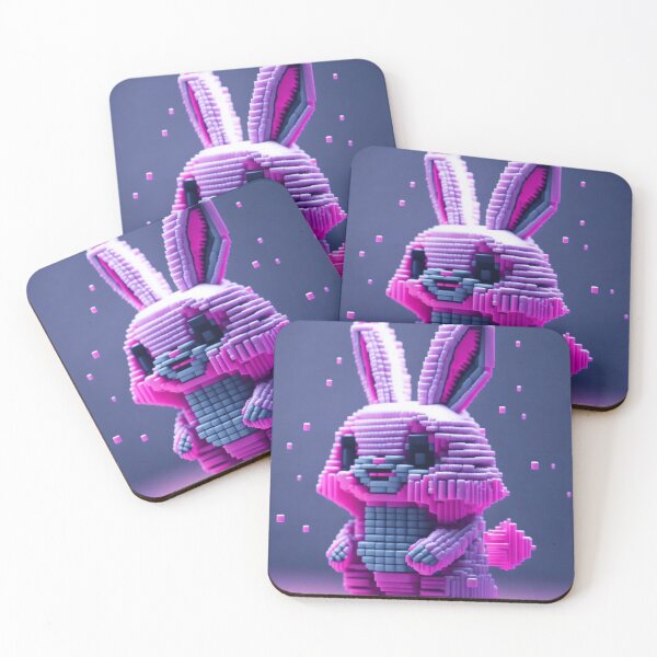 Item preview, Pixelated pink bunny designed and sold by ebish13.
