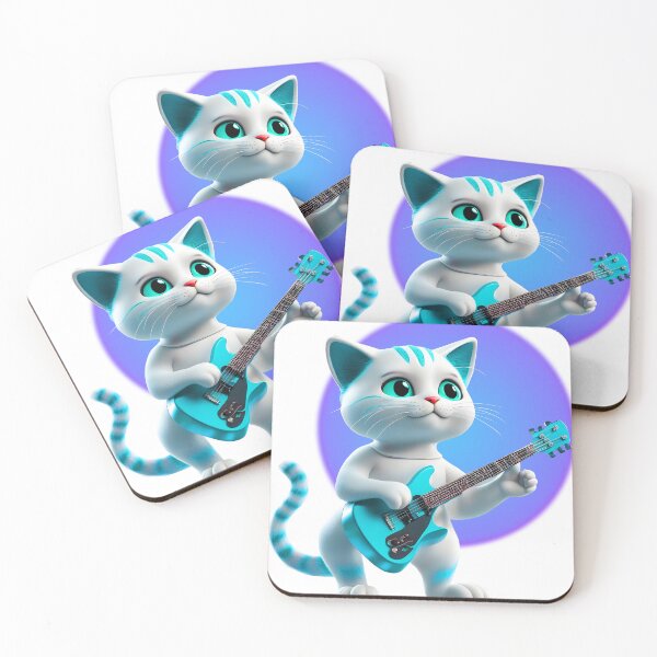 Item preview, Meowtastic cute cat playing guitar designed and sold by jojokrap-2023.