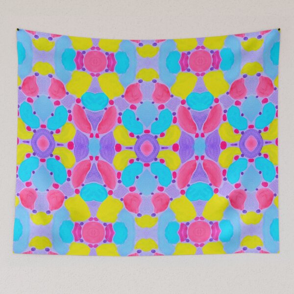 Item preview, Neon Hot Pink Amarillo Azul Púrpura Painted Blobs Pieretto designed and sold by Pieretto.