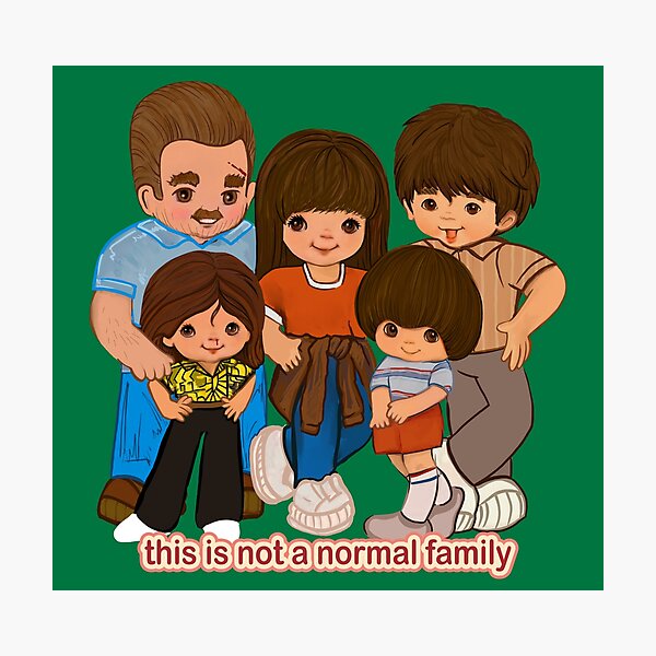 This is not a normal family - 80's cartoon style, Stranger Things fanart, season 3 Photographic Print
