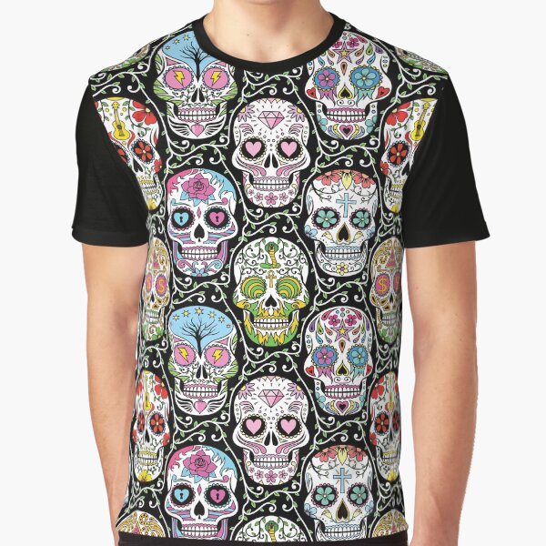 Mexican Skull Pattern Graphic T-Shirt